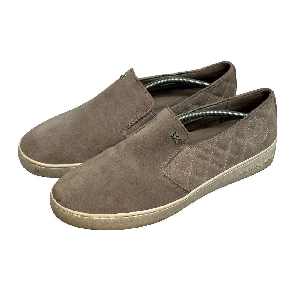 Michael Kors Women’s 10 M Gray Suede Slip‑On Sneakers HX18U